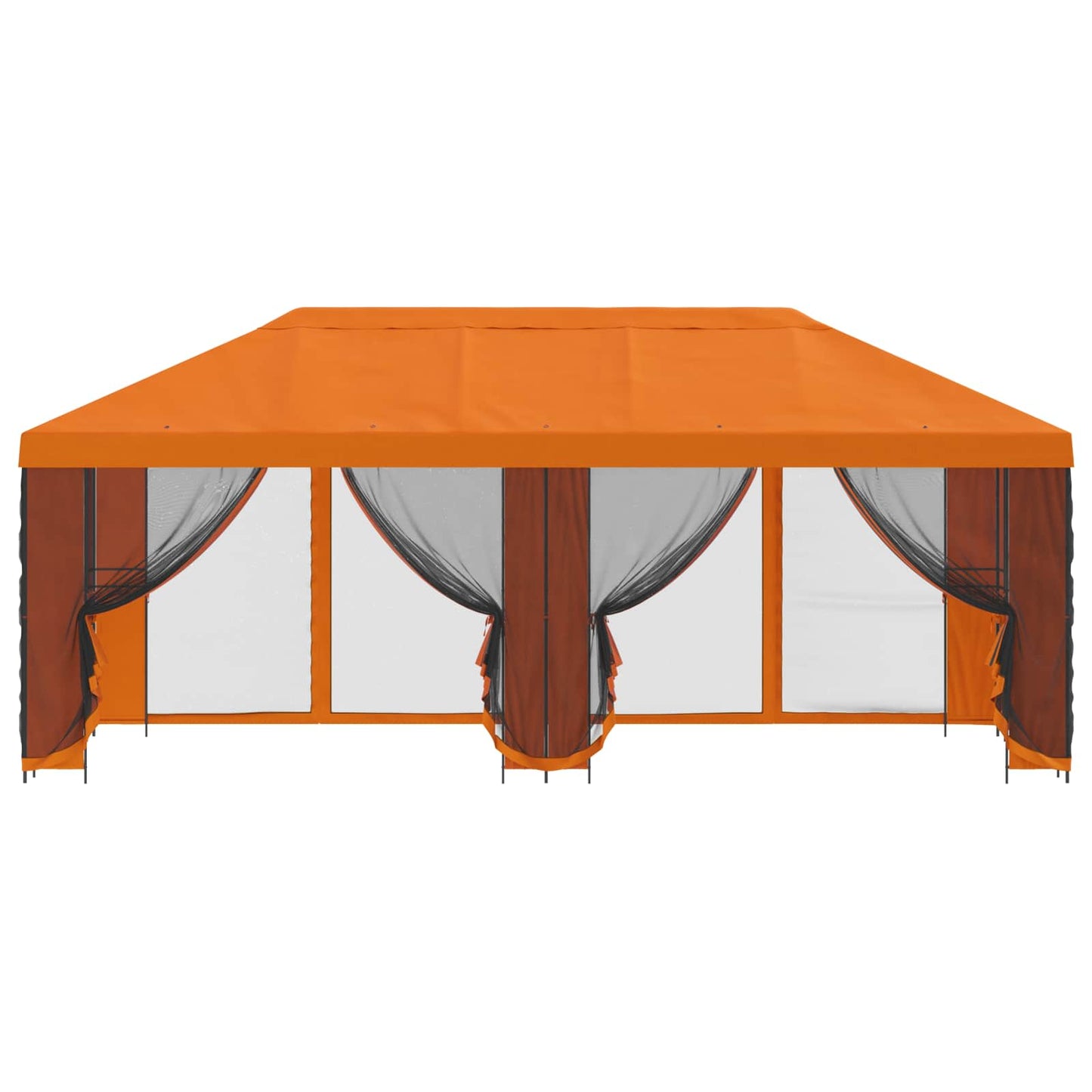 Pavillon med sidetapper 6 x 3 m Orange Polyester og Stål 190