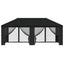 Pavillon med sidetapper 6 x 3 m Sort Polyester og Stål 190