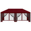 Pavillon med sidetapper 6 x 3 m Bordeaux Polyester og Stål 190