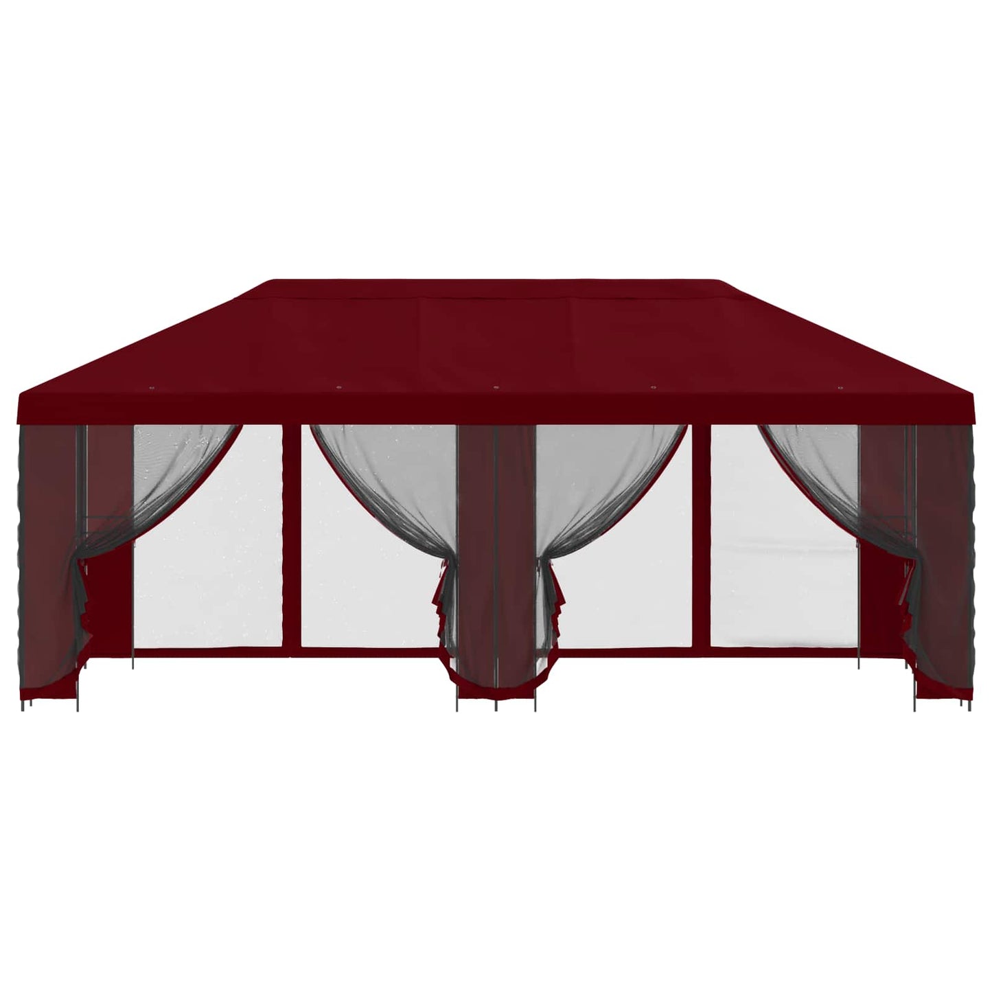 Pavillon med sidetapper 6 x 3 m Bordeaux Polyester og Stål 190