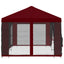Pavillon med sidetapper 6 x 3 m Bordeaux Polyester og Stål 190