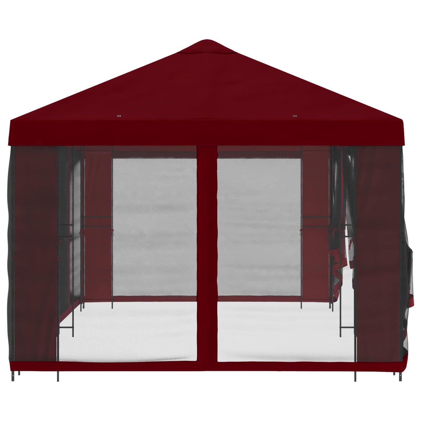 Pavillon med sidetapper 6 x 3 m Bordeaux Polyester og Stål 190