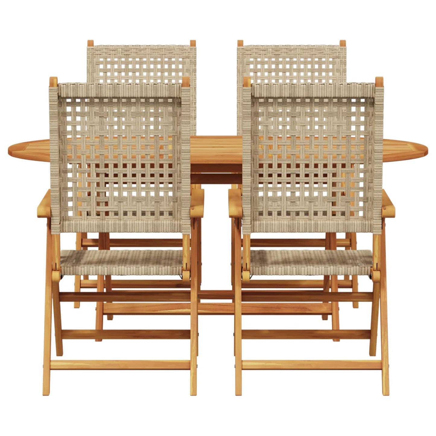 Have Spisebordssæt 5 stk. Beige Massivt Akacietræ