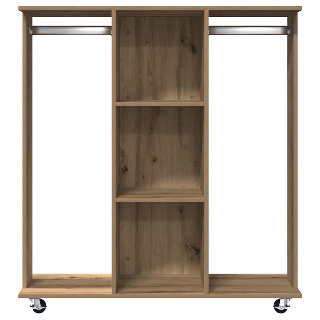 Garderobe med hjul artisan eg 102 x 38 x 110 cm Konstrueret træ