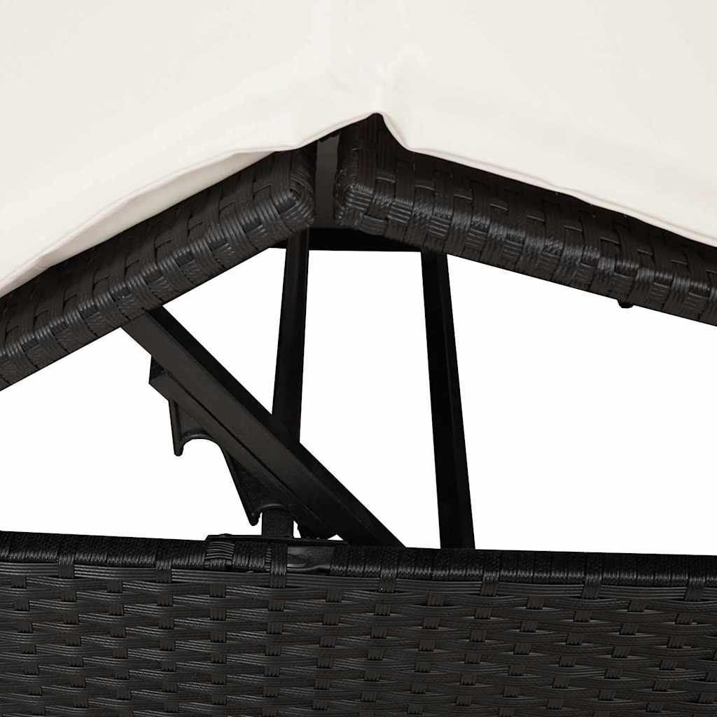 Dobbelt solstol Varm hvid 205 x 129 x 200 cm polyrattan