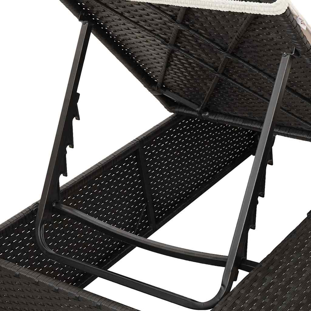 Dobbelt solstol Varm hvid 205 x 129 x 200 cm polyrattan