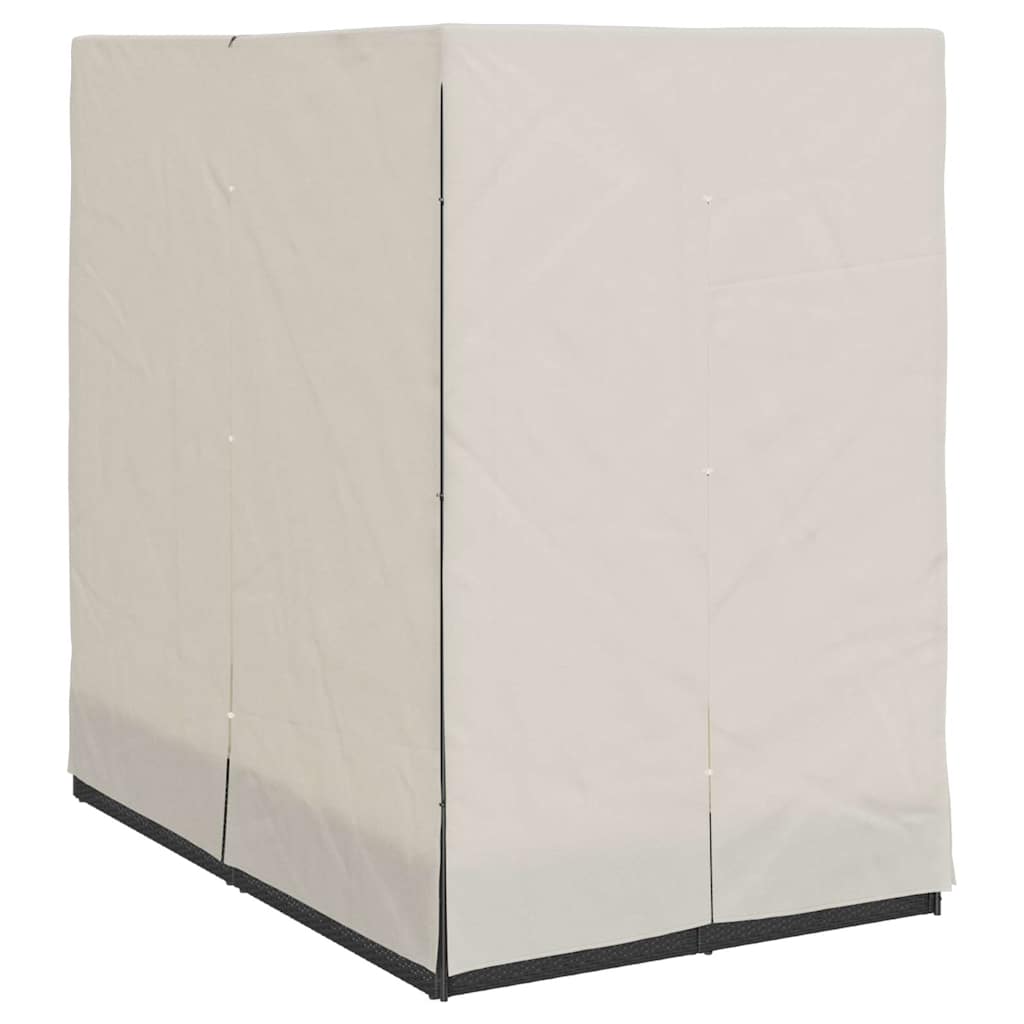 Dobbelt solstol Varm hvid 205 x 129 x 200 cm polyrattan