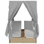 Dobbelt solstol med gardiner Grå 205 x 129 x 200 cm polyrattan