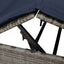 Dobbelt solstol med gardiner Sort 205 x 129 x 200 cm polyrattan