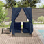 Dobbelt solstol med gardiner Sort 205 x 129 x 200 cm polyrattan