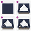 Dobbelt solstol med gardiner Sort 205 x 129 x 200 cm polyrattan