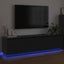 TV-skab med LED Sort eg 180 x 38 x 49 cm Konstrueret træ