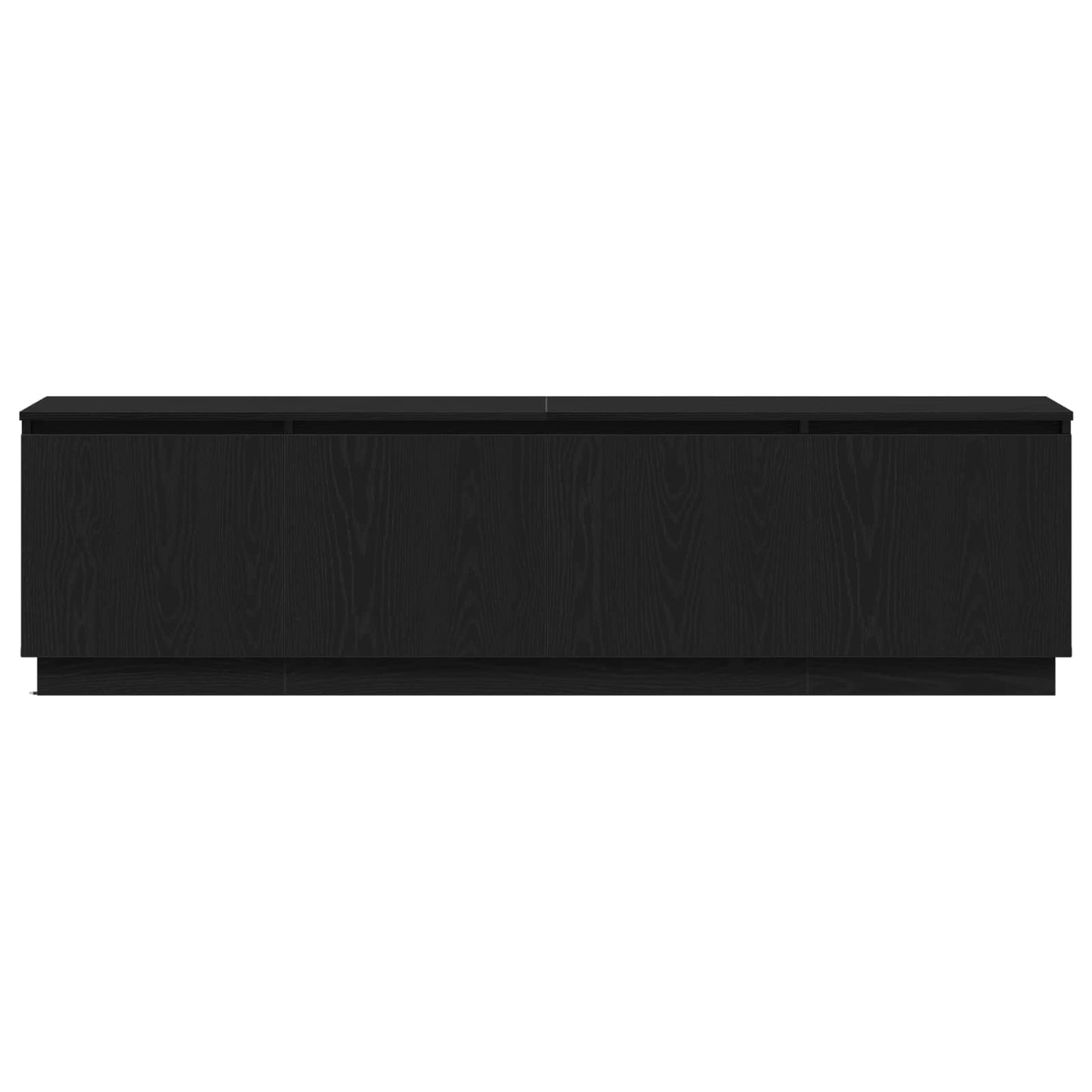 TV-skab med LED Sort eg 180 x 38 x 49 cm Konstrueret træ