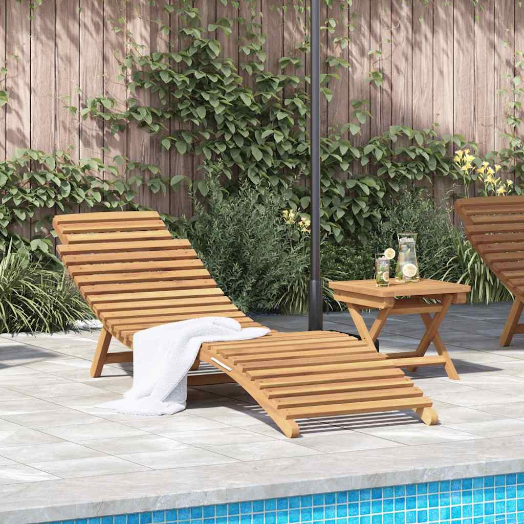 Solstol 2 pcs Brun 198 x 55 x 58,5 cm Massiv Teaktræ