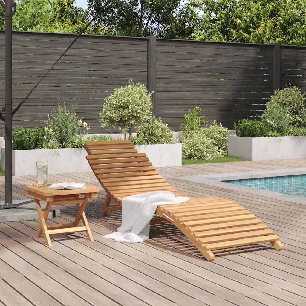 Solstol 2 pcs Brun 198 x 55 x 58,5 cm Massiv Teaktræ