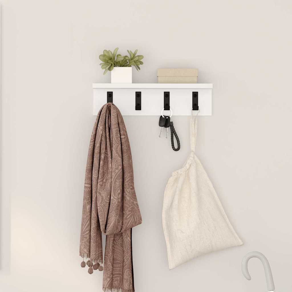 Vægmonteret Jakkeholder Vægmonteret Hvid 40 x 10,5 x 10,5 cm