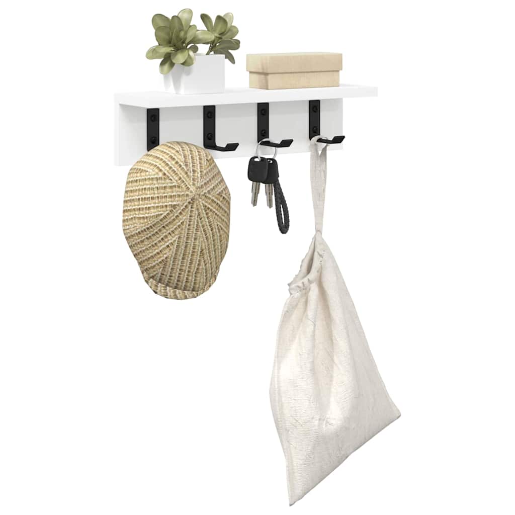 Vægmonteret Jakkeholder Vægmonteret Hvid 40 x 10,5 x 10,5 cm
