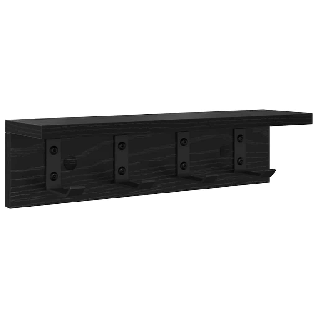 Vægmonteret Jakkeholder Vægmonteret Sort eg 40 x 10,5 x 10,5 cm