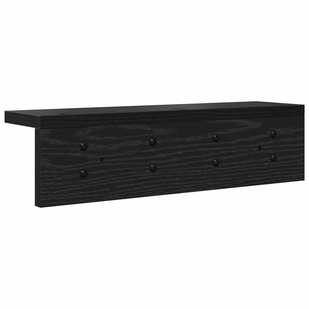 Vægmonteret Jakkeholder Vægmonteret Sort eg 40 x 10,5 x 10,5 cm
