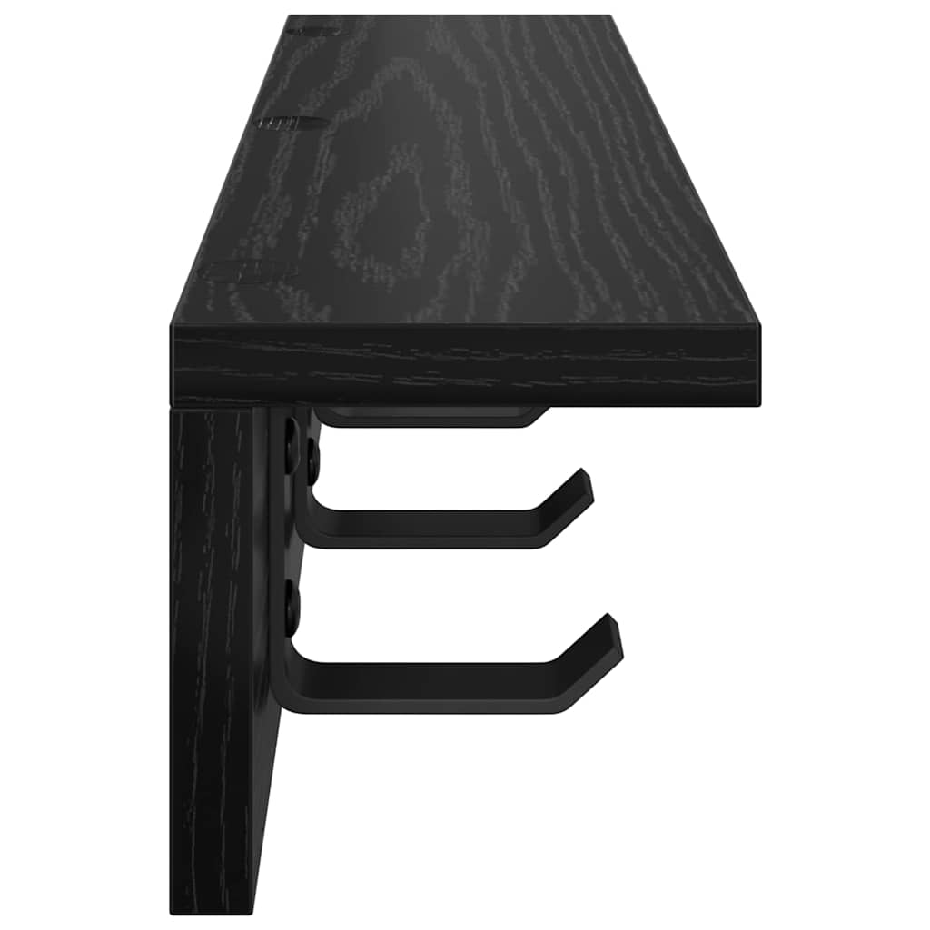 Vægmonteret Jakkeholder Vægmonteret Sort eg 40 x 10,5 x 10,5 cm
