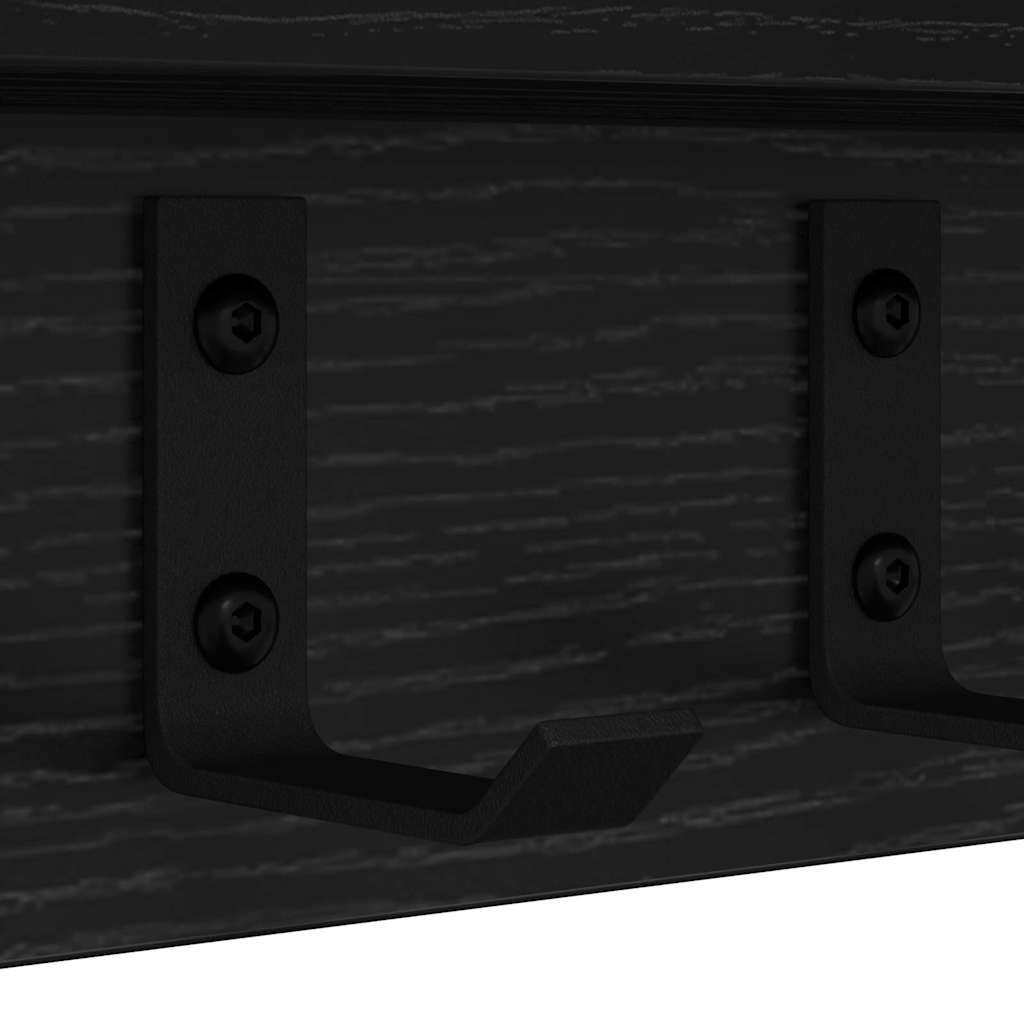 Vægmonteret Jakkeholder Vægmonteret Sort eg 60 x 10,5 x 10,5 cm