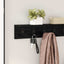 Vægmonteret Jakkeholder Vægmonteret Sort eg 60 x 10,5 x 10,5 cm