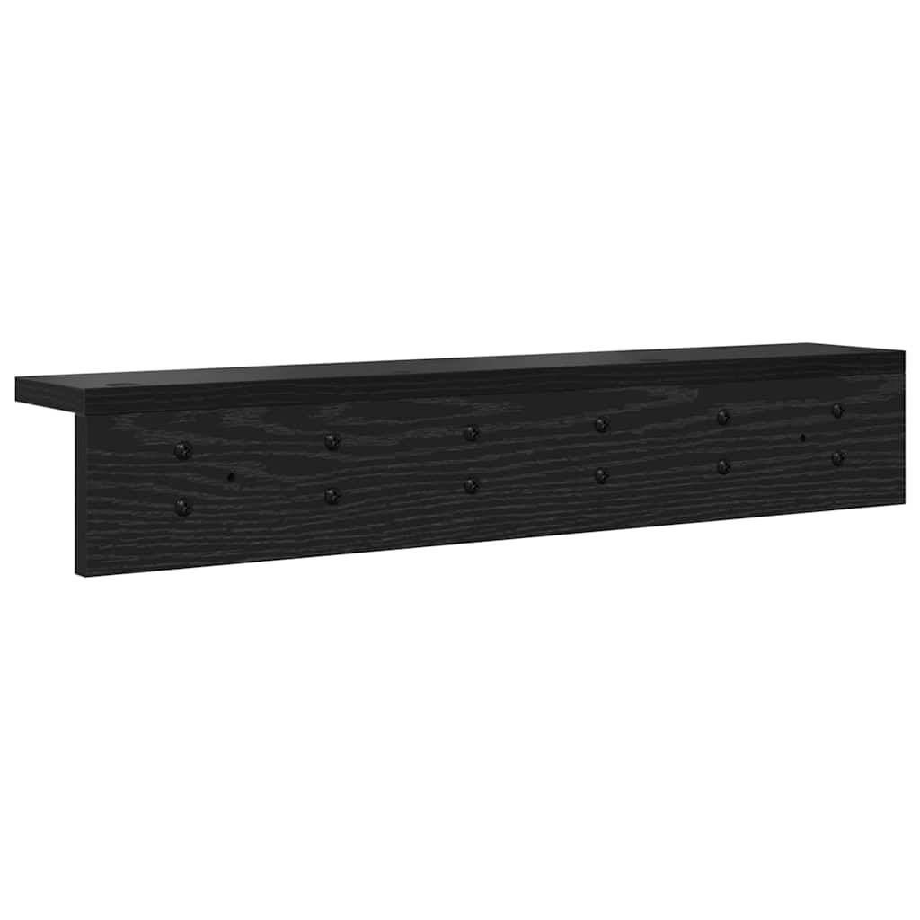 Vægmonteret Jakkeholder Vægmonteret Sort eg 60 x 10,5 x 10,5 cm