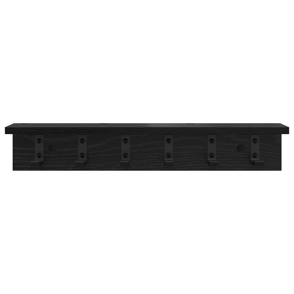 Vægmonteret Jakkeholder Vægmonteret Sort eg 60 x 10,5 x 10,5 cm