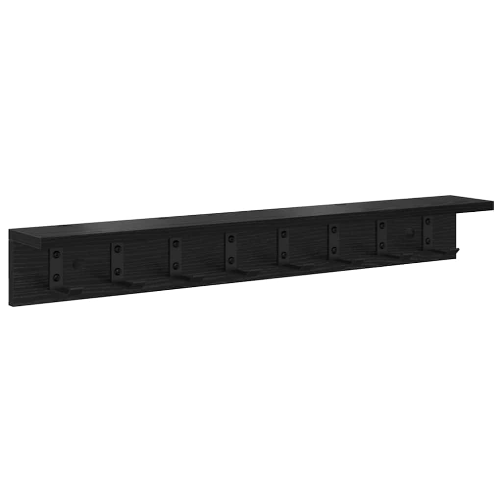 Vægmonteret Jakkeholder Vægmonteret Sort eg 80 x 10,5 x 10,5 cm