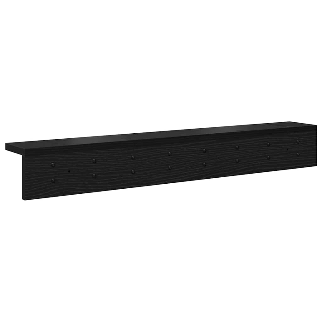 Vægmonteret Jakkeholder Vægmonteret Sort eg 80 x 10,5 x 10,5 cm