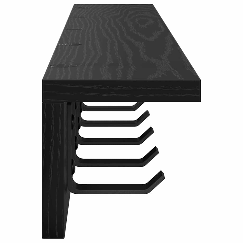 Vægmonteret Jakkeholder Vægmonteret Sort eg 80 x 10,5 x 10,5 cm
