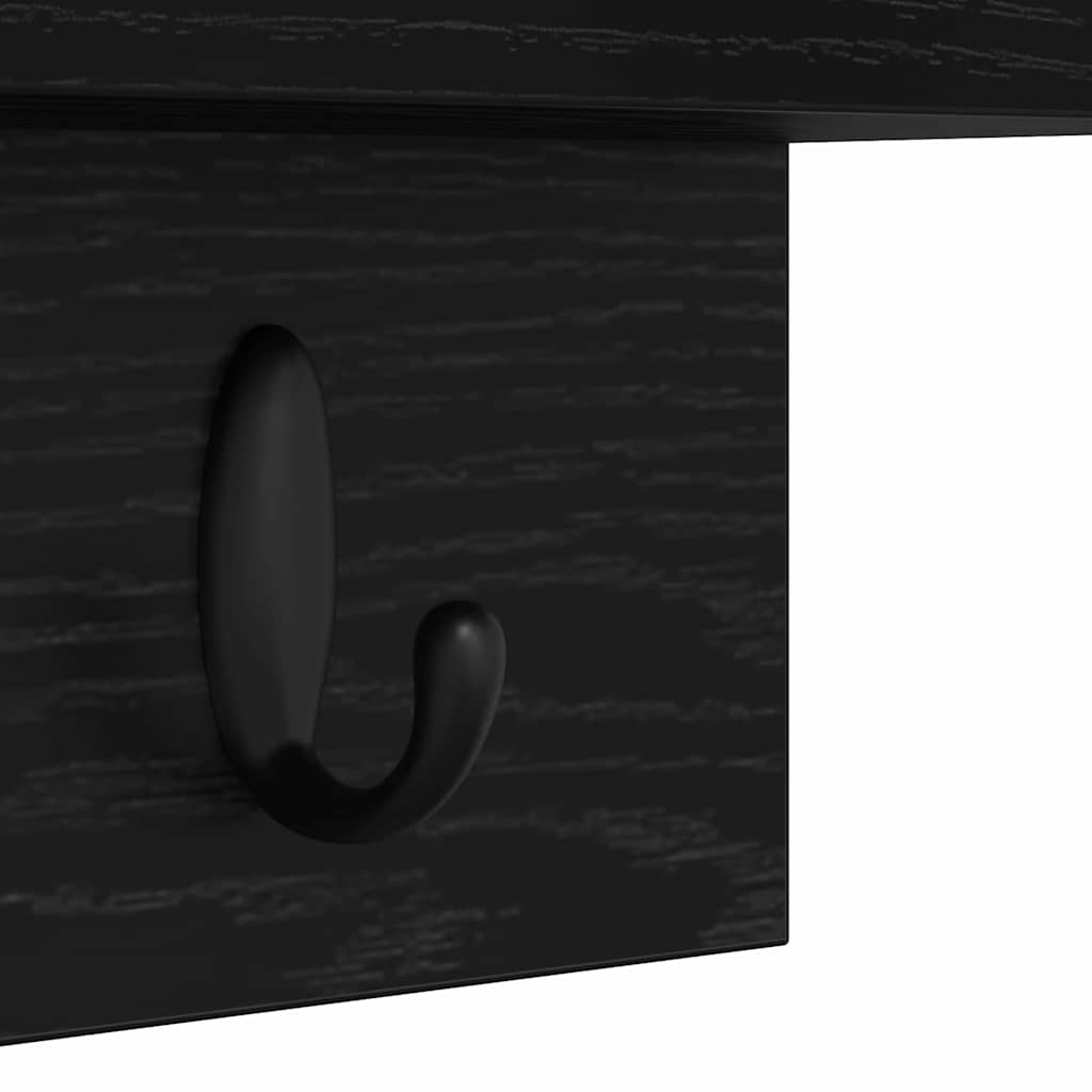 Vægmonteret Jakkeholder Vægmonteret Sort eg 40 x 10,5 x 18 cm