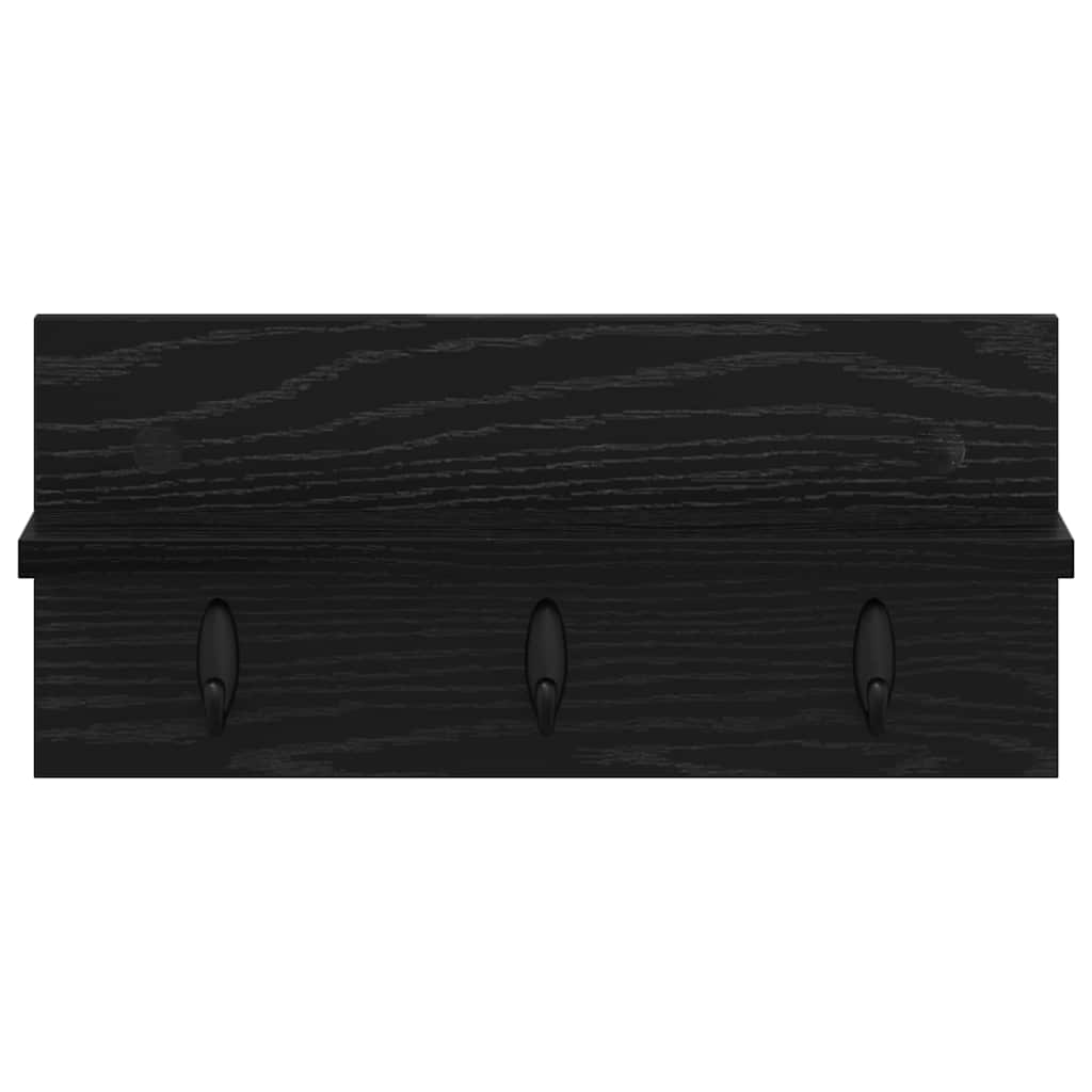 Vægmonteret Jakkeholder Vægmonteret Sort eg 40 x 10,5 x 18 cm