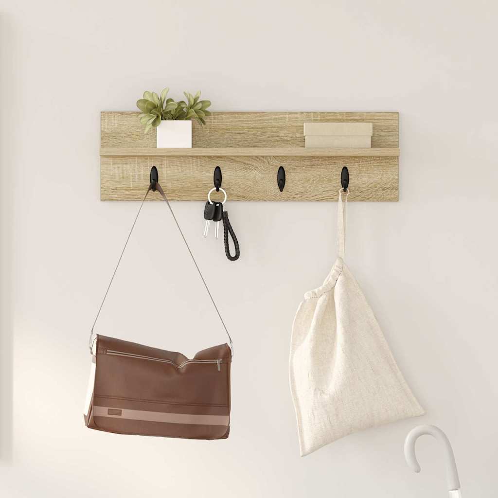 Vægmonteret Jakkeholder Vægmonteret Sonoma eg 60 x 10,5 x 18 cm