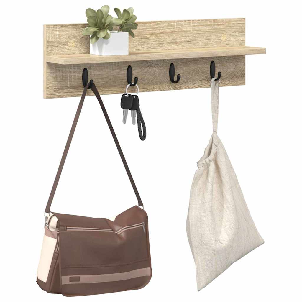 Vægmonteret Jakkeholder Vægmonteret Sonoma eg 60 x 10,5 x 18 cm