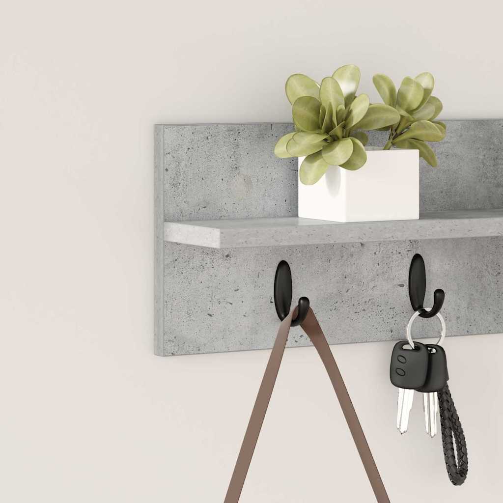 Vægmonteret Jakkeholder Vægmonteret Beton Grå 60 x 10,5 x 18 cm