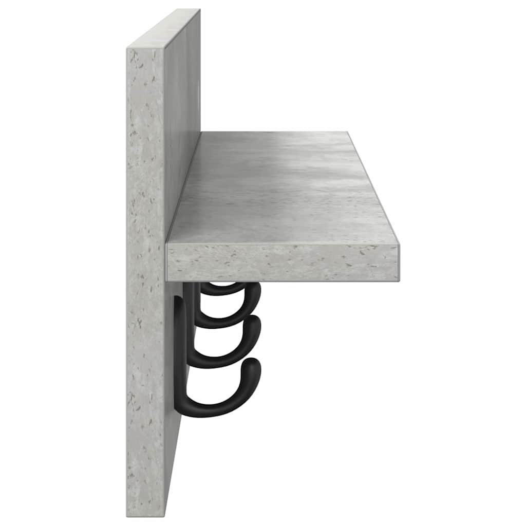 Vægmonteret Jakkeholder Vægmonteret Beton Grå 60 x 10,5 x 18 cm
