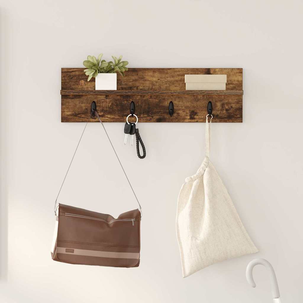 Vægmonteret Jakkeholder Vægmonteret Røget eg 60 x 10,5 x 18 cm