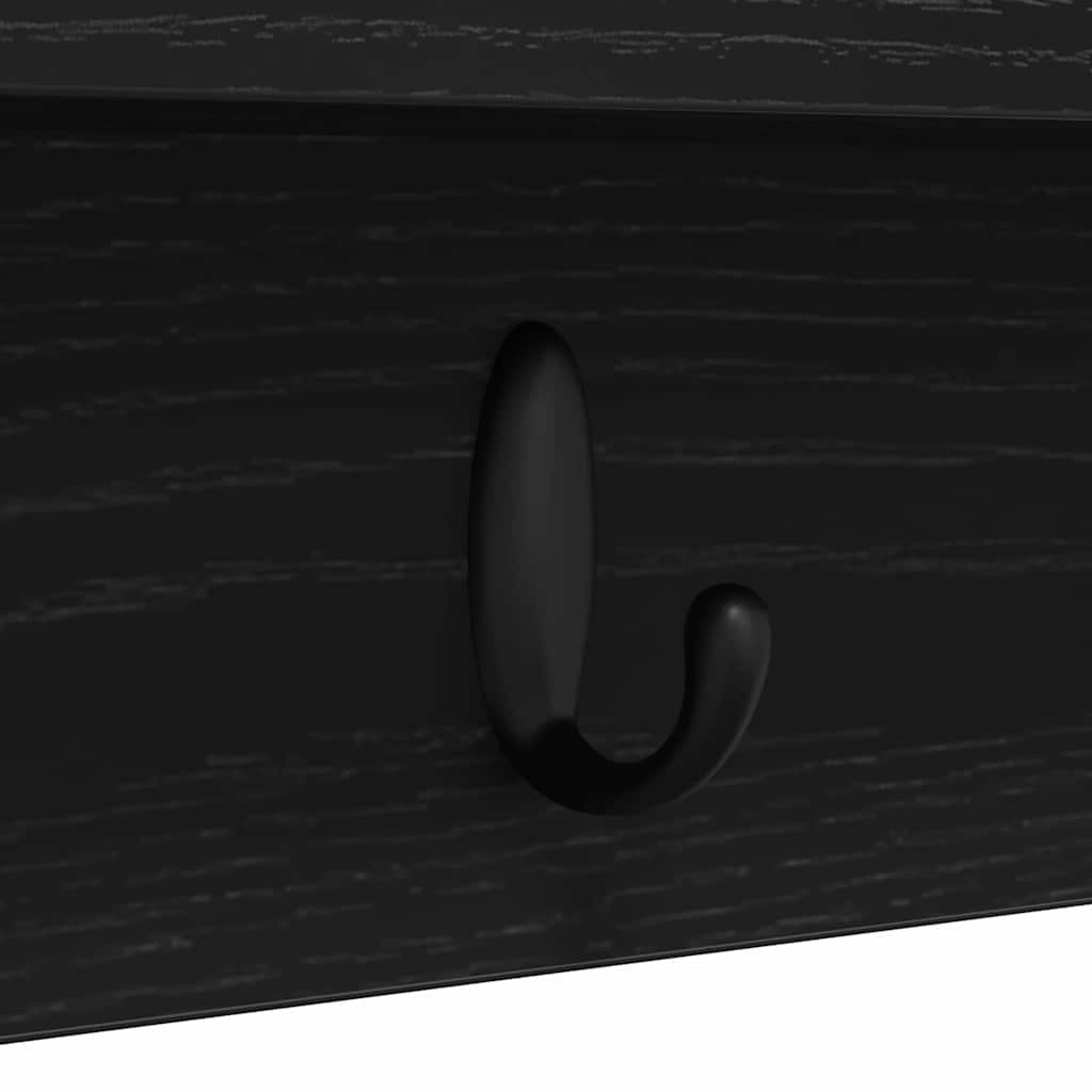Vægmonteret Jakkeholder Vægmonteret Sort eg 80 x 10,5 x 18 cm