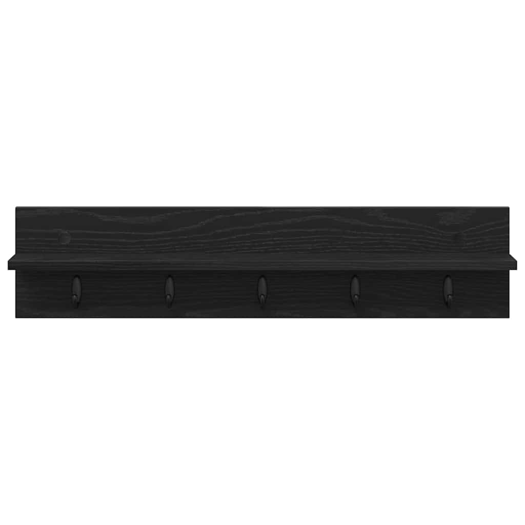 Vægmonteret Jakkeholder Vægmonteret Sort eg 80 x 10,5 x 18 cm