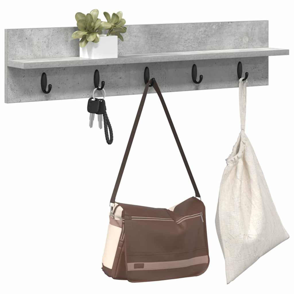 Vægmonteret Jakkeholder Vægmonteret Beton Grå 80 x 10,5 x 18 cm