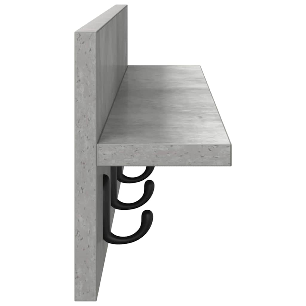 Vægmonteret Jakkeholder Vægmonteret Beton Grå 80 x 10,5 x 18 cm