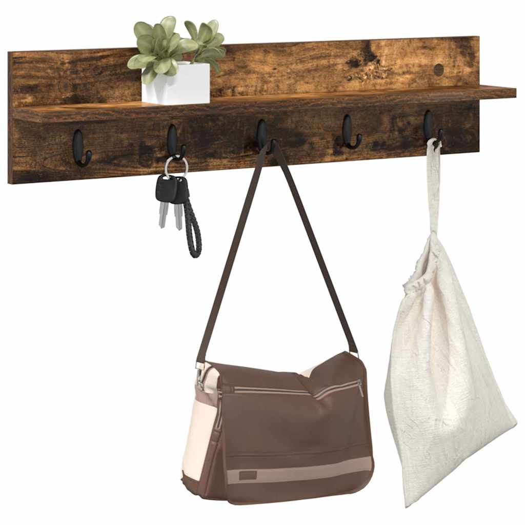Vægmonteret Jakkeholder Vægmonteret Røget eg 80 x 10,5 x 18 cm