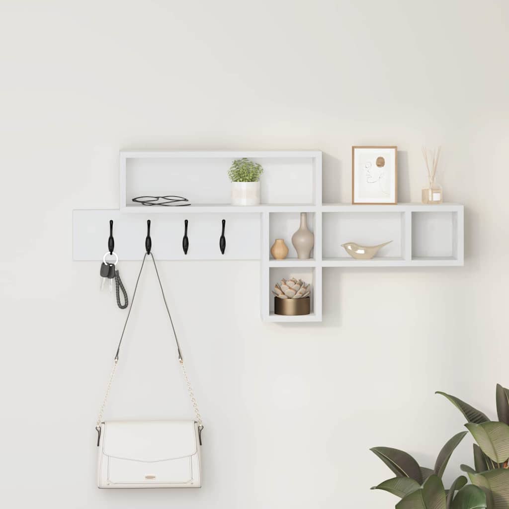 Vægmonteret Jakkeholder Vægmonteret Hvid 100 x 12 x 43,5 cm