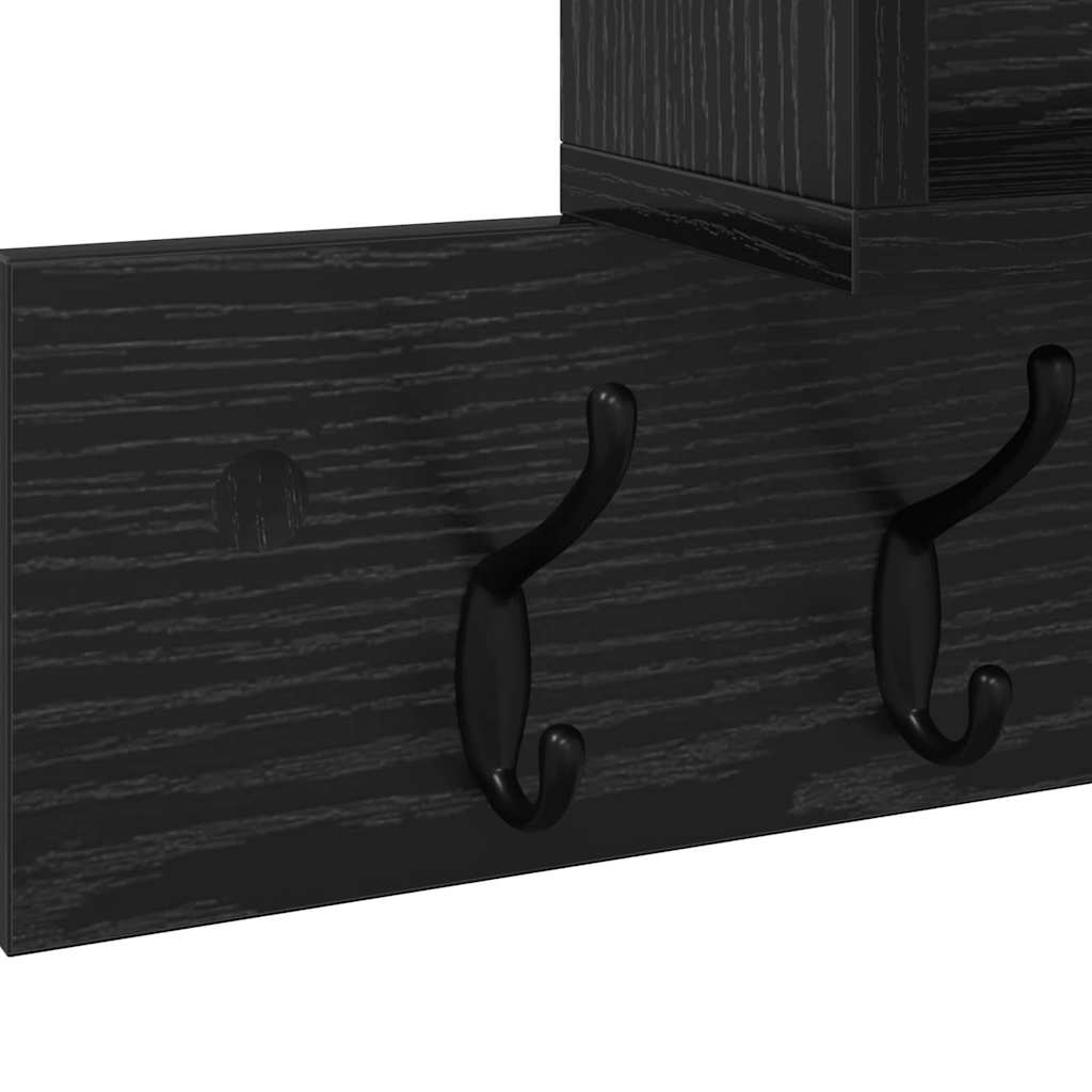 Vægmonteret Jakkeholder Vægmonteret Sort eg 100 x 12 x 43,5 cm