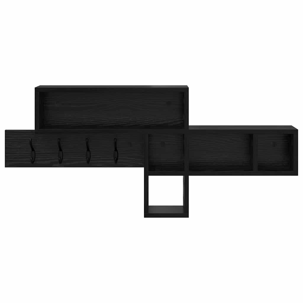 Vægmonteret Jakkeholder Vægmonteret Sort eg 100 x 12 x 43,5 cm