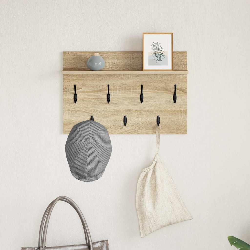 Vægmonteret Jakkeholder Vægmonteret Sonoma eg 60 x 40 x 12 cm