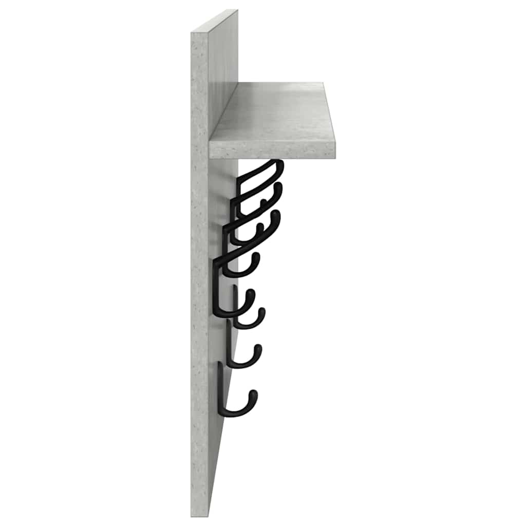 Vægmonteret Jakkeholder Vægmonteret Beton Grå 60 x 40 x 12 cm