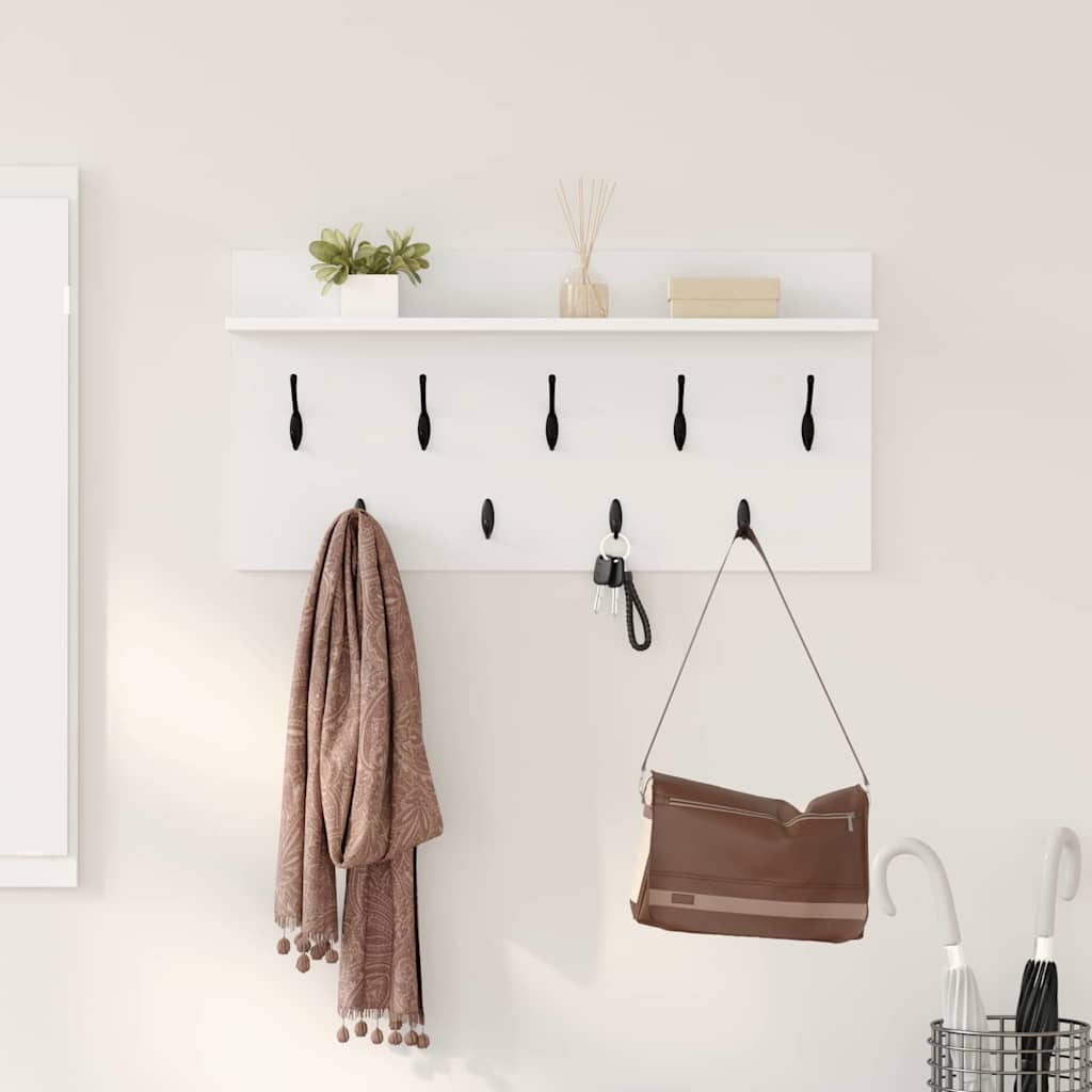 Vægmonteret Jakkeholder Vægmonteret Hvid 80 x 40 x 12 cm