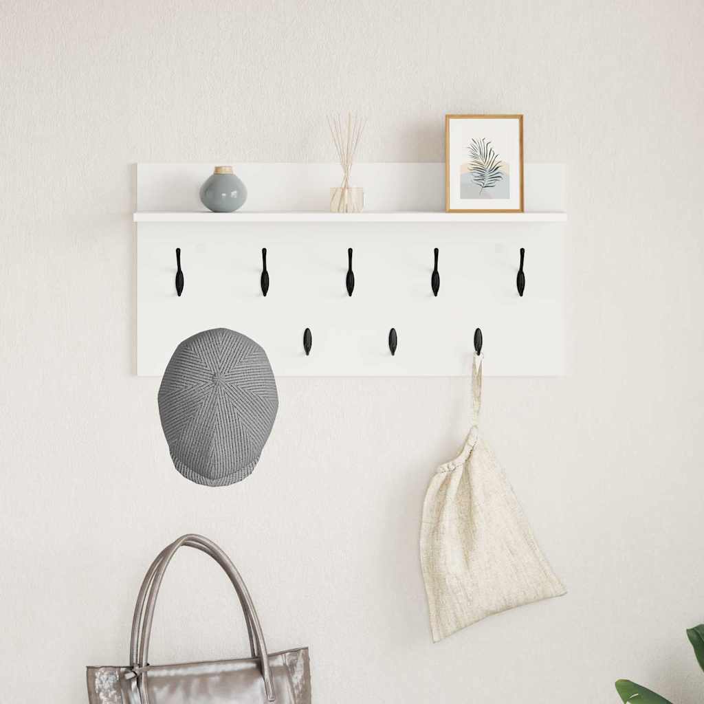 Vægmonteret Jakkeholder Vægmonteret Hvid 80 x 40 x 12 cm
